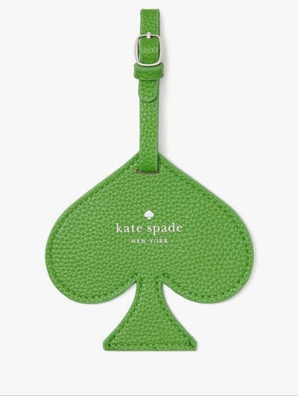 Kate Spade Green Leather Spade Luggage Tag NWOT